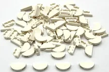 Lego 100 New White Tiles Flat Smooth Round 1 x 2 Half Parts