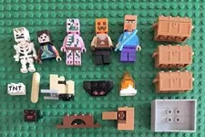 LEGO MINECRAFT BULK Lot Of Minifigures, Accessories And Bricks