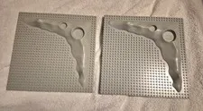 2 Vintage 1980s LEGO Base Plate – Lunar Space Crater Moon Raised, Old Gray