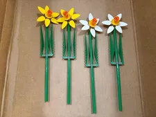 LEGO Botanicals 40747 Daffodils Complete 4 Flowers Yellow White No Box Manual
