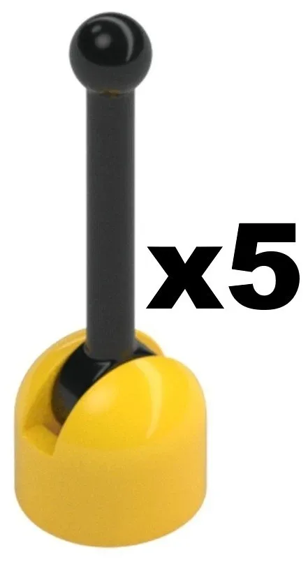 Lego 5 New Vehicle Antenna Yellow Base Small with Black Lever Part YL22