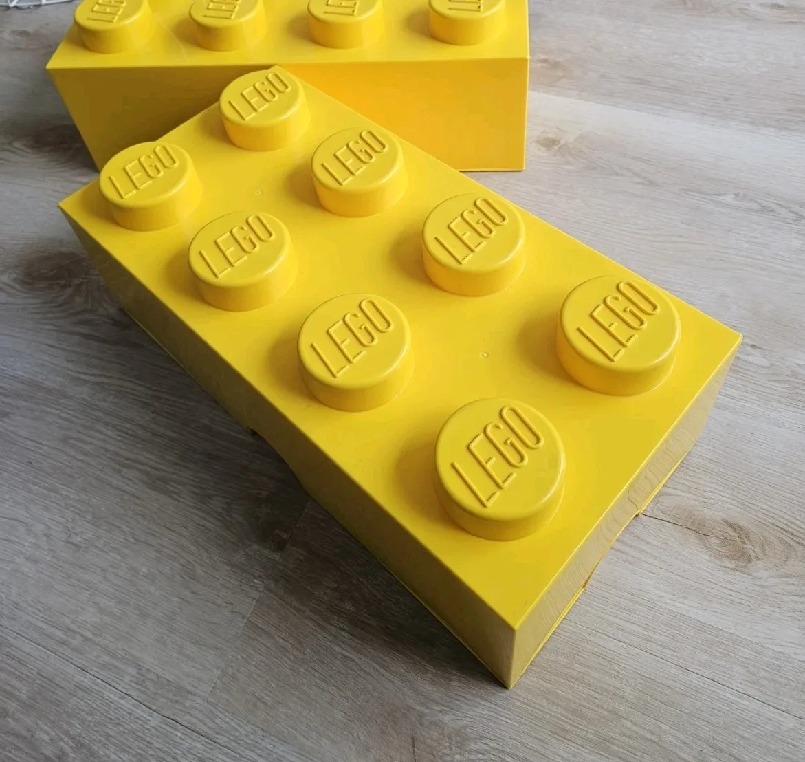 LEGO Storage Brick Box Yellow – Large Stackable Organizer – Clean