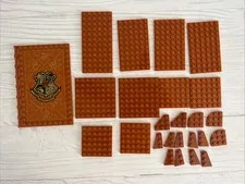 LEGO LOT DARK ORANGE 25 PCS BASE PLATE 6X6 8X8 3X3 CUT CORNER 2X3 WING VARIETY