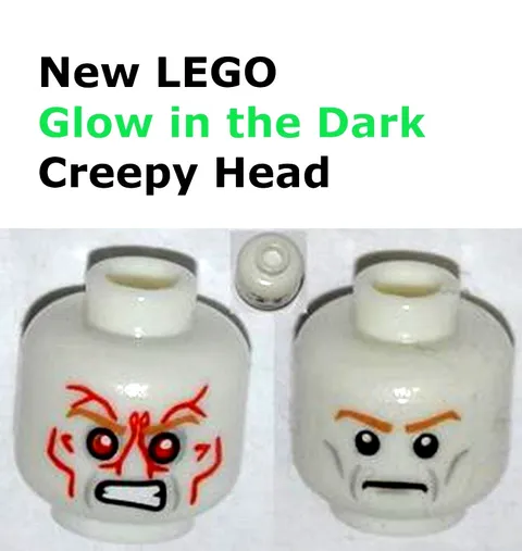 NEW LEGO Alien Head Purple Villain Creepy Mad Eyes Creepy Halloween Ghoul Face