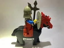 LEGO Castle Dragon Knight Minifigure w/ Horse, Dragon Shield & Halberd