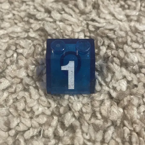 Lego 3039px50 Translucent Trans Dark Blue Slope 45 3 x 3 With White Number 1