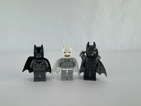 LEGO Batman Minifigure Lot (3) with Accessories & Parts - Capes, Heads, Torsos