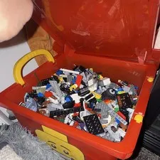 LEGO Multicolor Bricks & Pieces Parts Bulk Lot in Plastic Storage Tub