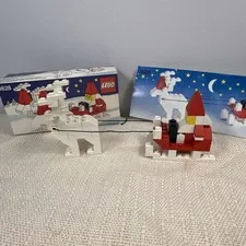 Lego 1628 Santa Sleigh Reindeer 1989 Vintage Christmas Holiday Instructions Box