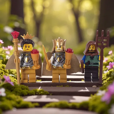 LEGO Medieval Minifigs – King, Queen & Villager Official Lego Parts Unique Lot