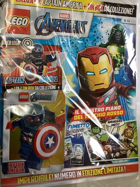 LEGO MARVEL AVENGERS MAGAZINE + LIMITED TIN BOX CAPTAIN AMERICA 2 New Sealed