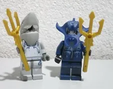 2)Manta + Shark Warrior Lot 8077 8073 Atlantis Trident LEGO® Minifigure Figure
