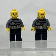 LEGO CITY Town Robbers Crooks Minifigs Lot Of 2 Prisoners Thief Bandit Mini Fig