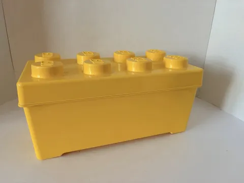 LEGO Storage Brick Case 8 Stud Large Yellow Container Plastic Bin Box EMPTY 14x7