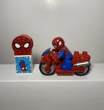 LEGO DUPLO Spider Man with Red Motorcycle Marvel Superhero Minifigure