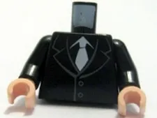 LEGO® Part 973pb0532c01 - Torso Suit with 2 Buttons and White Tie Pattern