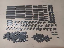 LEGO BULK LOT 224 DARK BLUISH GRAY SMOOTH TILES 1X1 1X2 1X3 1X4 1X6 1X8 2X2