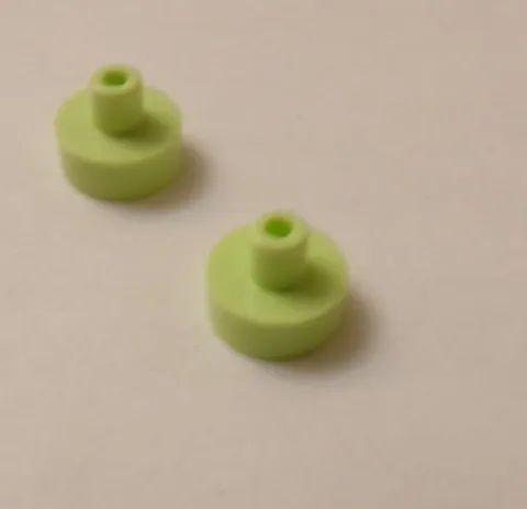 Lego x4 Light Lime Green 1x1 Round Tile With Center Bar, Pin, 20482 (028-266)