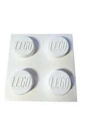 LEGO White Brick Storage Container - 4 Knob Box 10x10x6