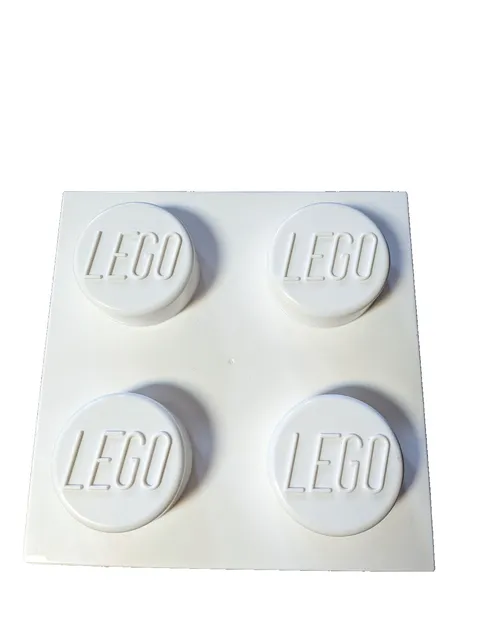 LEGO White Brick Storage Container - 4 Knob Box 10x10x6