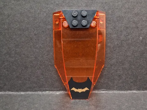 LEGO Batmobile Windscreen 45705 10x6x2 Trans-Orange Bat-Logo Print 76012 Used