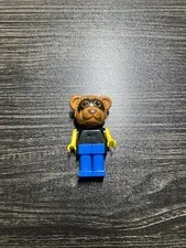 Vintage Lego Fabuland Raccoon Black Blue Minifigure 1980s