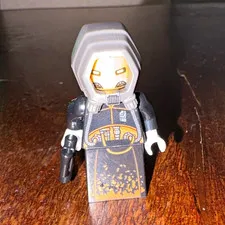 LEGO Minifigure Gray Hooded Figure Plastic with Blaster Accessory