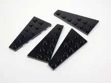LEGO Lot of 4 Black 6x3 Wing Plates LEFT AND RIGHT S9