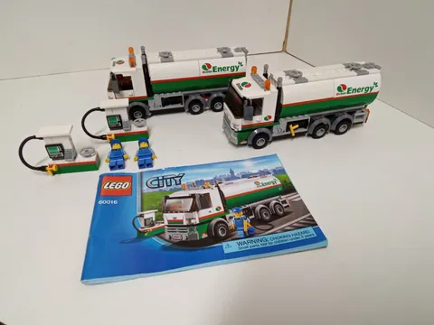 2X LEGO City Tanker Truck 60016  100% Complete W/ Manual  *Retired*
