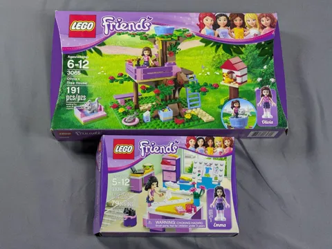 LEGO Friends Olivia's Tree House 3065 Emma Studio 3936 Lot Box Complete Retired