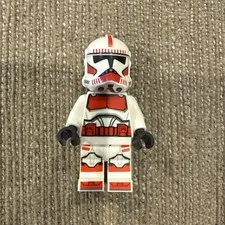 LEGO Star Wars Minifigure Ep. 3 Clone Shock Trooper Red, 7655 Rare New