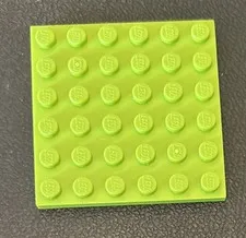 LEGO Parts: Flat Base Plate 6x6 Lime Green Part # 3958