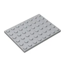 25 Pieces 6x8 Lego Light Gray Plate