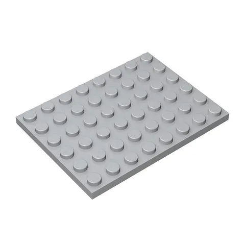 25 Pieces 6x8 Lego Light Gray Plate