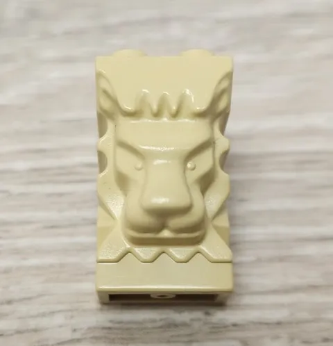 Lego 4141004 Tan Modified 2 x 3 x 3 Brick with Cutout and Lion Head Brick Yellow