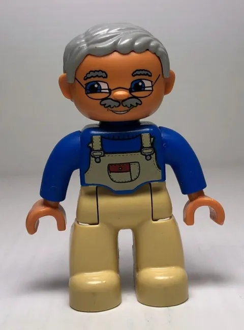 Lego Duplo GRANDPA BUS PASSENGER Legoville 5636 Figure Replacement Part 2008