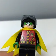 LEGO Robin Minifigure Mixed Matched Parts Black Helmet /w Goggles & Long Legs
