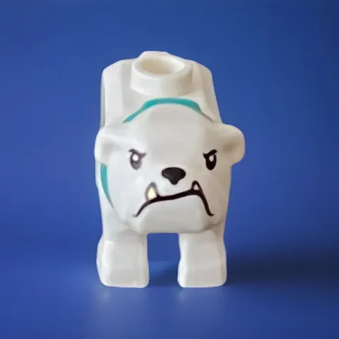 New Lego Rare White Bulldog Puppy Dog Minifigure