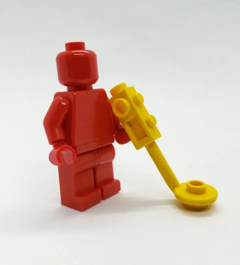 Lego Prototype Yellow Metal Detector Minifigure Misprint Error Rare as SDCC NYCC