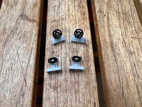 4x LEGO OldGray Steering Stand and Wheel ref 3829c01 Set 6950 4557 487 483 497