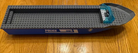 Lego Boat Hull Blue 16" Gray Deck 2-Piece Assembly Pre-Owned 2005 Set 54100-002