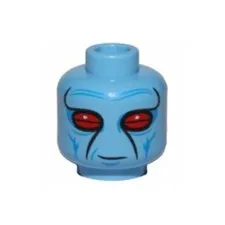LEGO - Minifig, Head Alien w/ Facial Lines, Large Red Eyes & Slight Grin