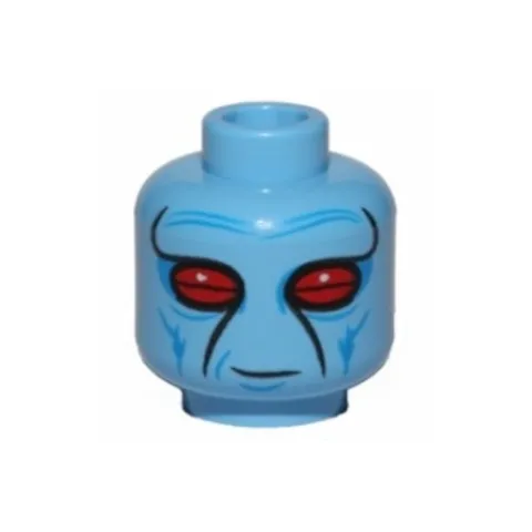LEGO - Minifig, Head Alien w/ Facial Lines, Large Red Eyes & Slight Grin