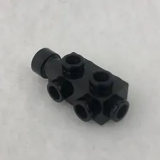 LEGO 4595 Black Brick, Modified 1 x 2 x 2/3 with Studs on Sides (x1)