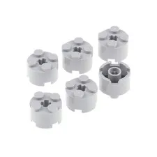 LEGO 6x Roundstone 2x2 High New Light Gray Axle Hole Tree Trunk 4211526 3941