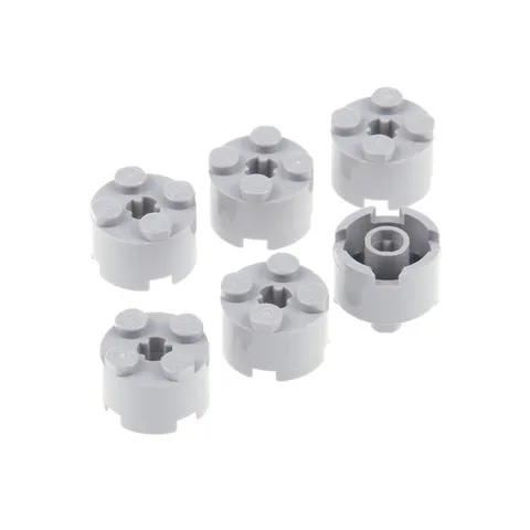 LEGO 6x Roundstone 2x2 High New Light Gray Axle Hole Tree Trunk 4211526 3941