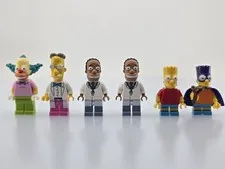 LEGO Simpsons Minifigure Lot x6 Bartman Krusty Dr Hibbert Frink Bart