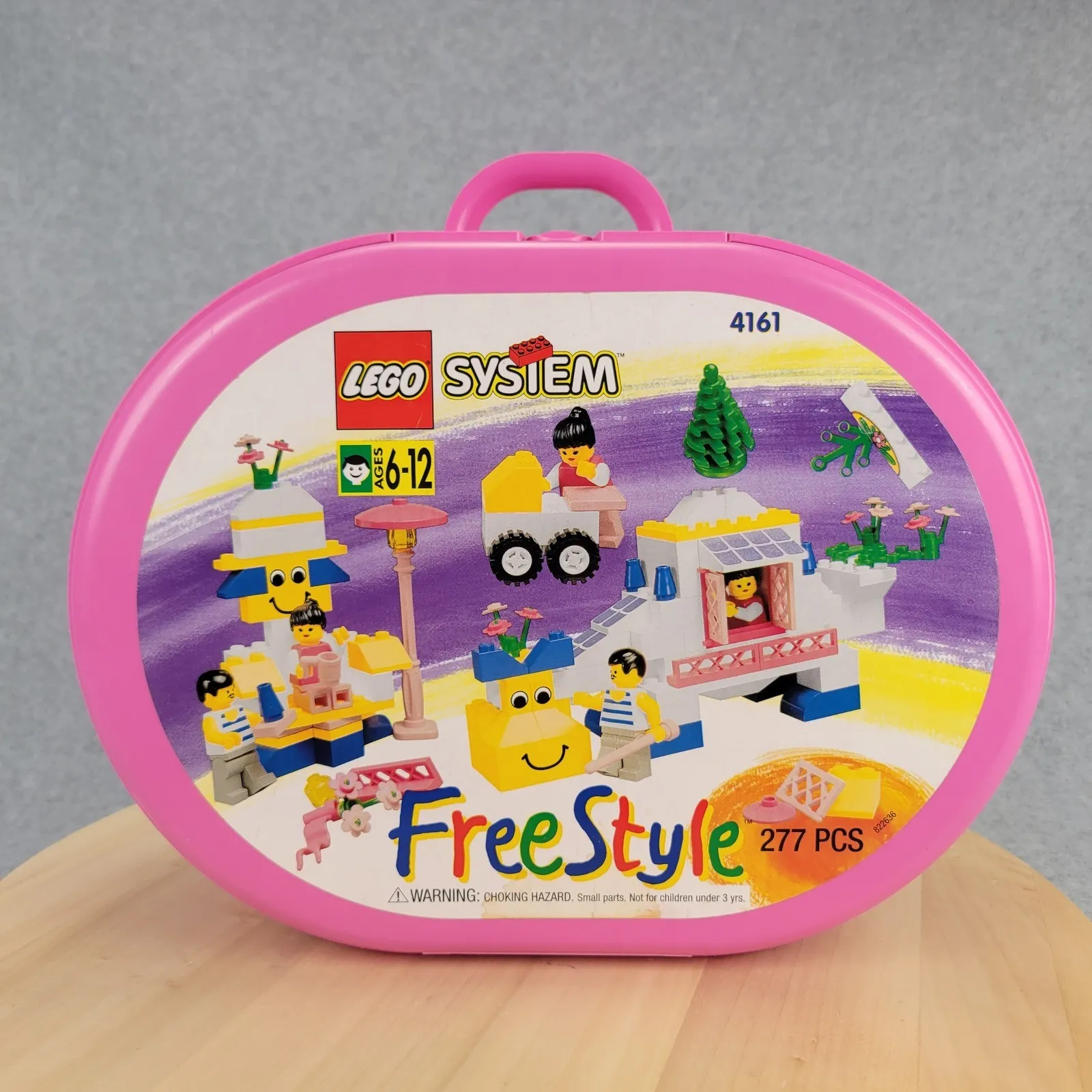 LEGO FreeStyle System Storage Case Kids OS Pink Vintage 1995 Oval Empty Box 4161