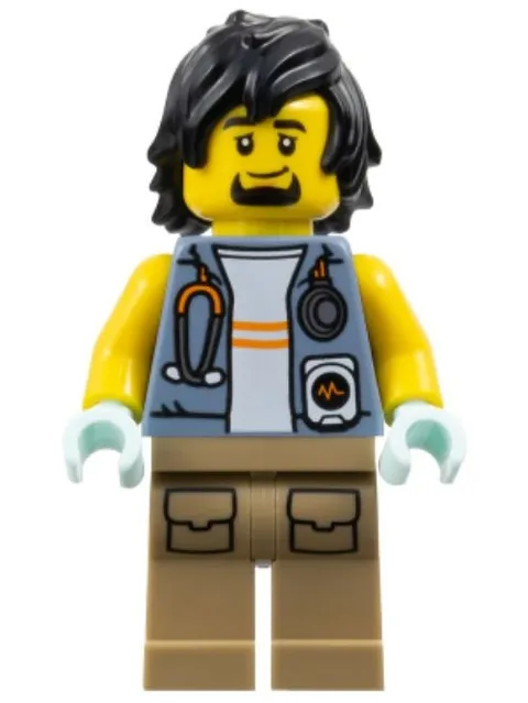 LEGO® Minifig cty1776 - City Jungle Explorer - Sand Blue Jacket