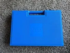 Vintage 1984 Blue LEGO Carrying Case With Assorted LEGO Pieces